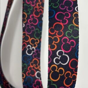 Disneyland Resort Detachable Black Background Rainbow Mickey Mouse Lanyard OS